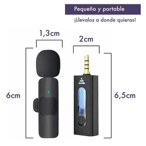 Mini micrófonos de solapa Genérico inalámbrico recargable 3.5 mm