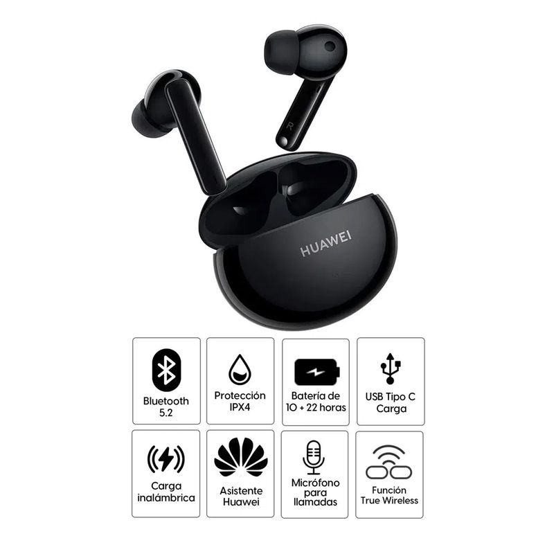 Reacondicionado Huawei FreeBuds 4i true wireless negro, especificaciones