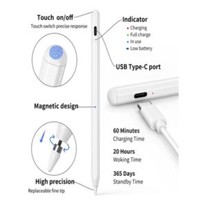 Pencil universal para tablets, iPads y celulares (2017 a menos), recargable, blanco