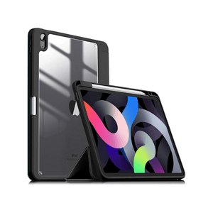 Case Funda premium para iPad Pro 11" con porta Pencil, transparente con bordes negros