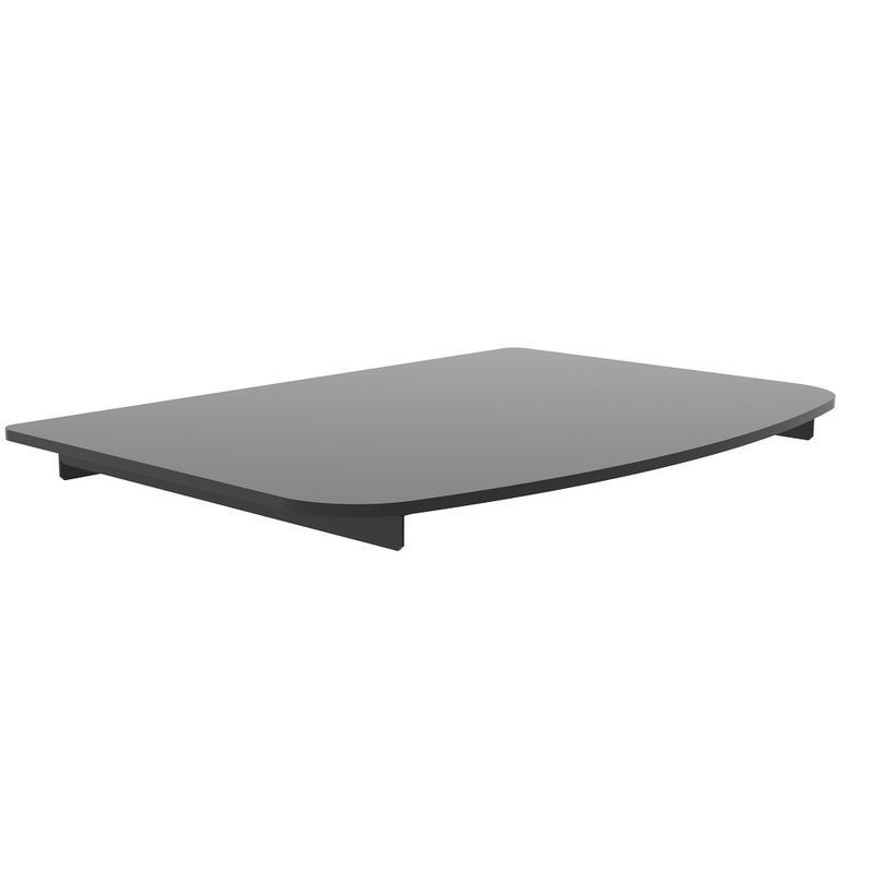 Repisa EXPO RACK ERVT-1 de vidrio templado negro frontal oblicuo