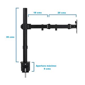 Rack monitor 13"-32" EXPO RACK, EM1327, soporte de escritorio para monitor móvil de 3 giros, negro