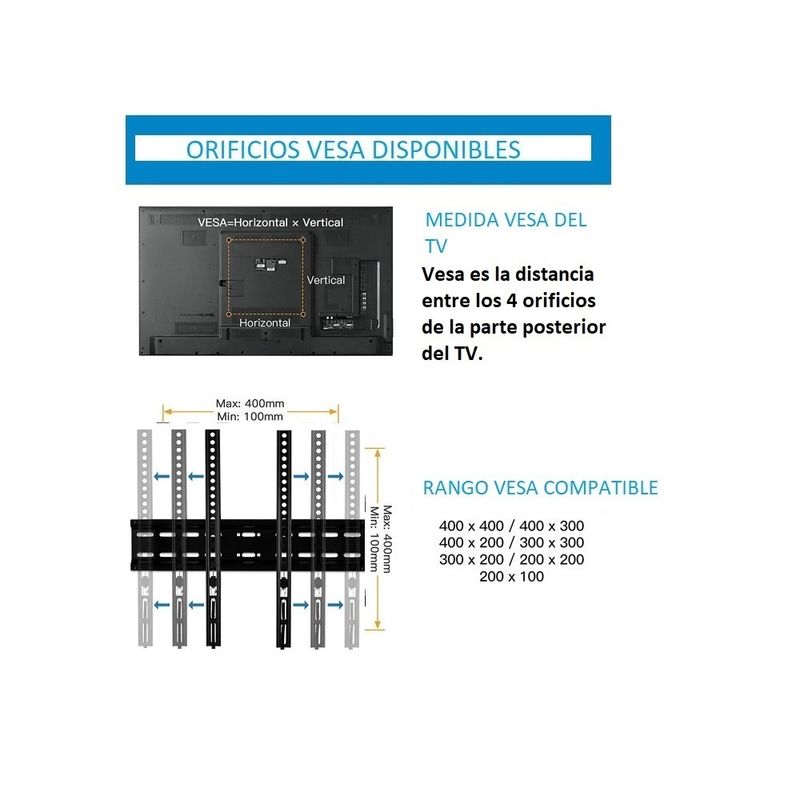 Rack TV Expo Rack ERI3265 32"-65" fijo negro especificación