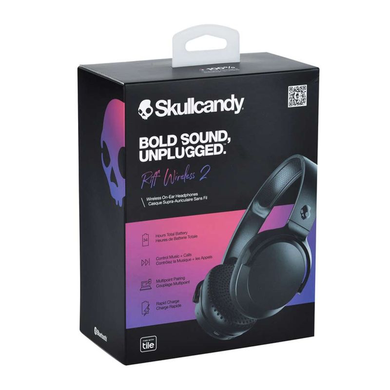 Skullcandy Riff 2 bluetooth on ear 34h negro, empaque