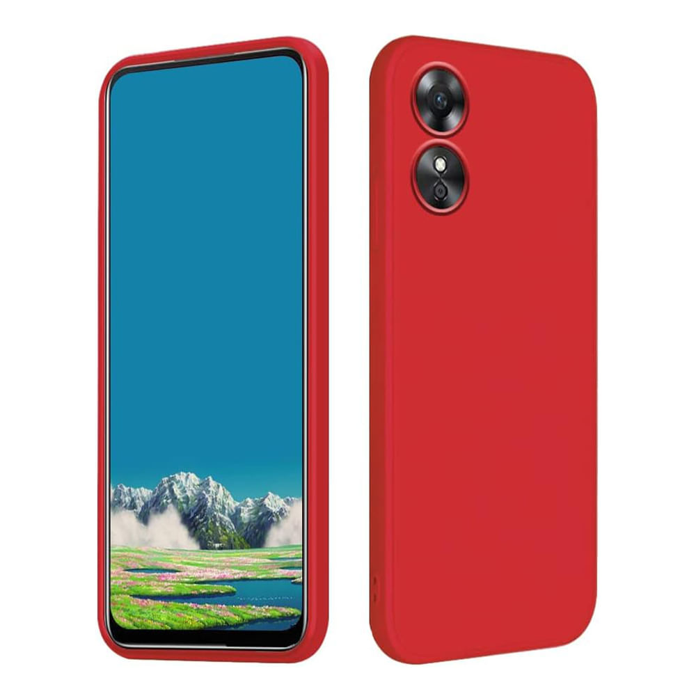 Case para Oppo A17, amortiguador de choques, protección de cámaras, rojo