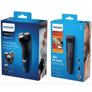 Afeitadora Electrica Philips Resistente al Agua S1121 + Recortador Philips Multigroom 6 en 1 para Barba mg3711