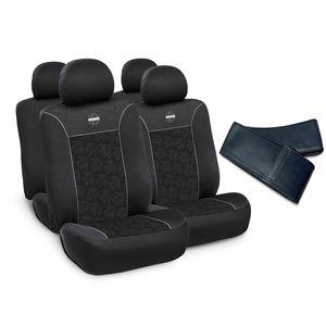 Kit Cubre Asientos Tela 10 piezas + Cubrevolante