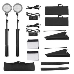 Kit iluminación Weifeng LED 2 Softbox 50x70cm, 2 luces 45W, 2 parantes 2m, temperatura 2700K-5500K