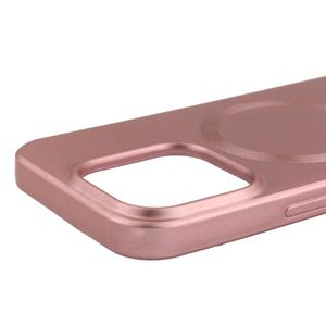 Case para iPhone 14 Pro con MagSafe para carga inalámbrica, para accesorios magnéticos,TPU rígido, metalizado rosado