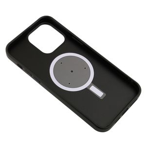 Case para iPhone 14 Pro Max con MagSafe para carga inalámbrica, para accesorios magnéticos,TPU rígido, metalizado mate negro