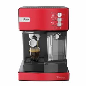 Cafetera de espresso Oster PrimaLatte BVSTEM6603R 1050W, capacidad 1500 ml, 15 bares, automática, rojo