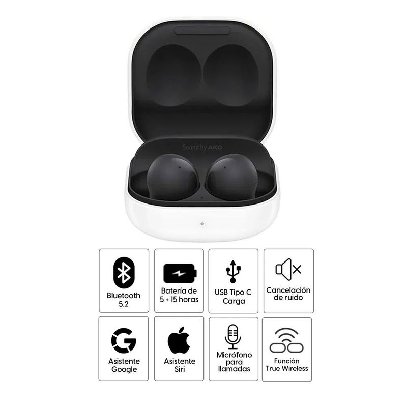 Reacondicionado Samsung Galaxy Buds 2 ANC negro, especificaciones
