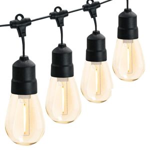 Guirnalda de luces, 20 focos Vintage, energía solar, dorado, 2w, 10 metros
