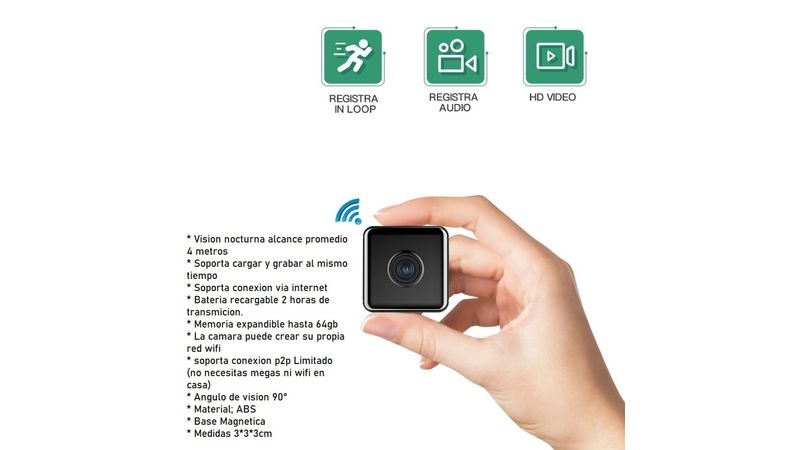 Camara Espia Wifi Cubo - Solumatica - Para Celular Video en vivo