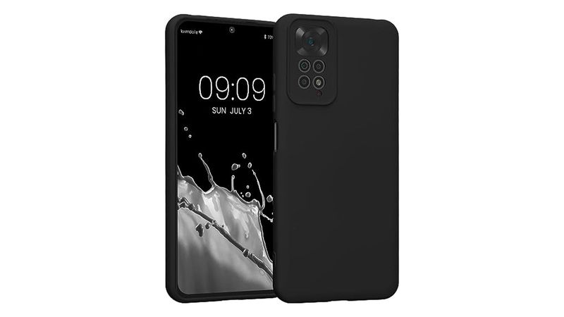 Case para Xiaomi Redmi Note 10, silicona, amortiguador de choques,  protección de cámaras, negro