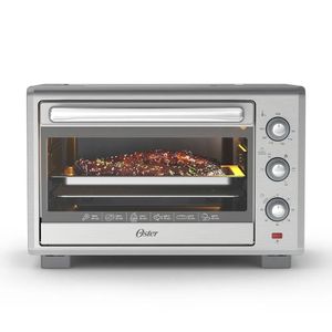Horno eléctrico Oster TSSTTVLS35, 1500 W, 35 litros, freidora de aire, plateado