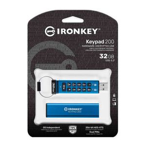 Memoria USB Kingston IronKey Keypad 200 32GB de capacidad, interfaz 3.2, encriptada