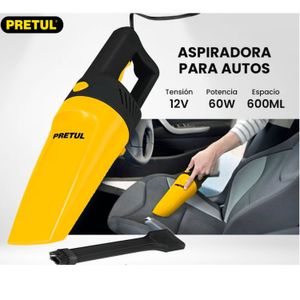 Aspiradora portátil para auto Pretul, 12V, 5 metros, amarillo