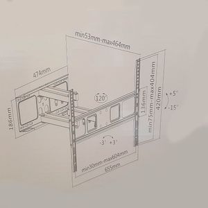 Rack para TV Batblack BT52-466, 37- 70", máx 40kg, negro