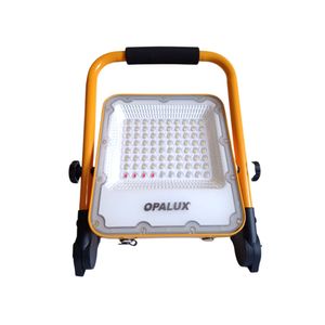 Reflector para exterior Opalux 50w, recargable, IP65, 80 leds, amarillo