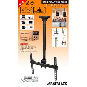 Rack de techo Batblack para TV 32 - 55", máx 50 kg, negro