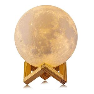 Lámpara De Luna Led 3D,16 Colores , USB Recargable, control remoto, táctil