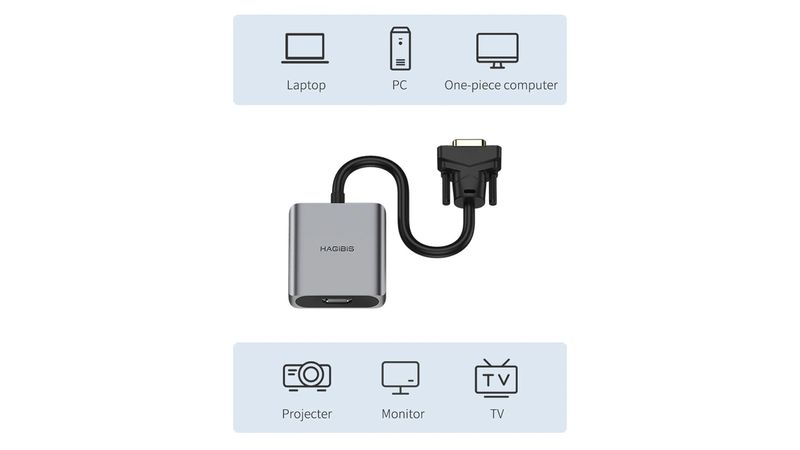 Pack Adaptador USB 3.0 a HDMI, VGA + Cable HDMI 2.1 - Coolbox