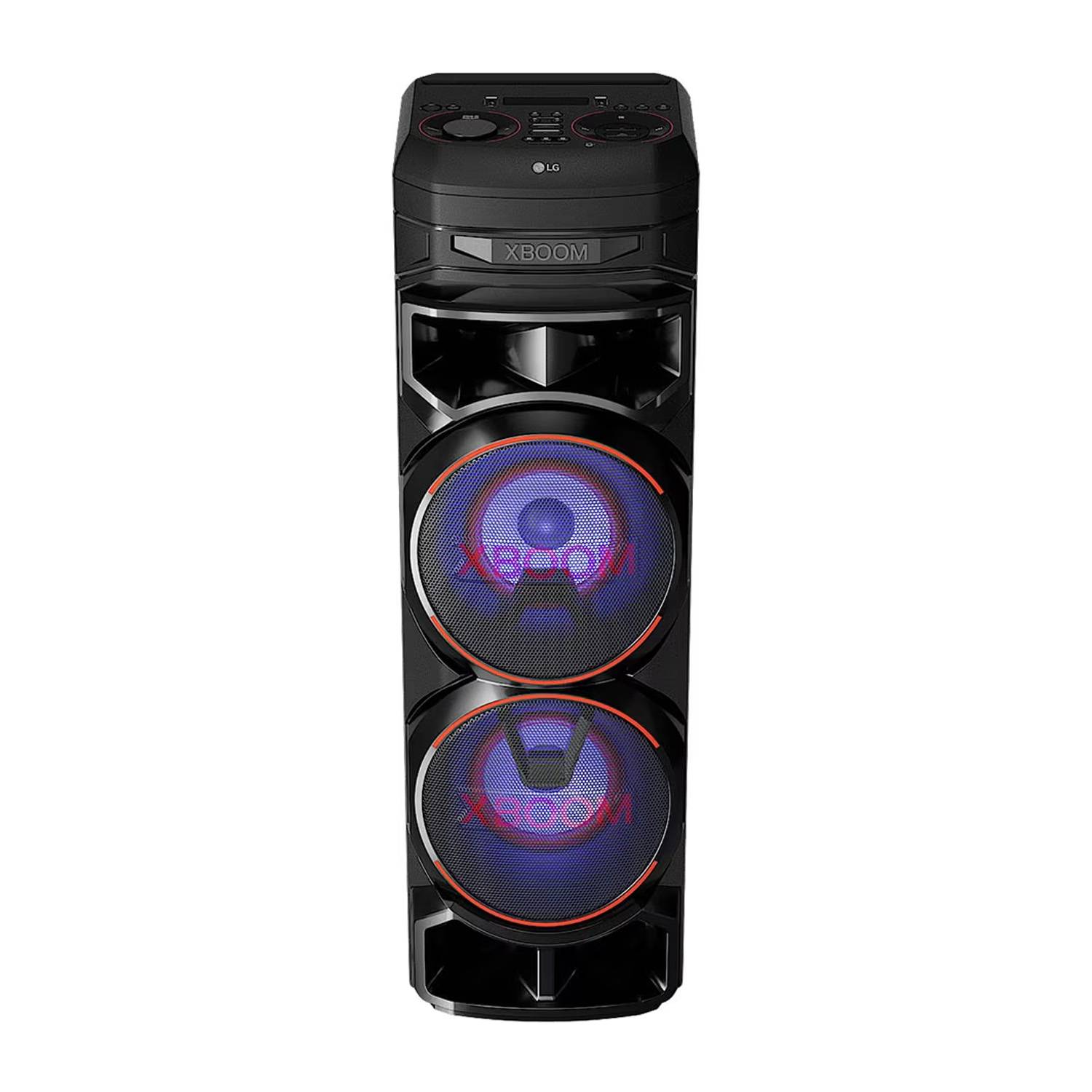 Parlante torre bluetooth LG XBOOM RNC9, 1800W, karaoke, MP3, luces led,  negro + micrófono inalámbrico