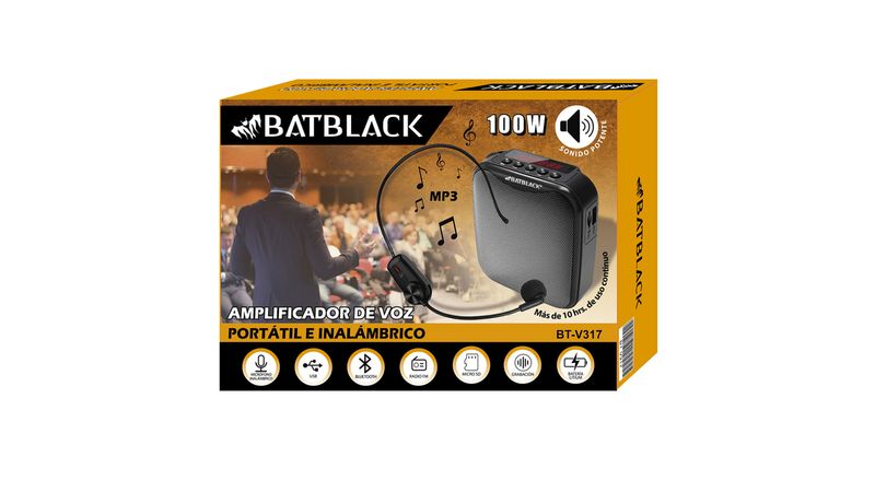 Mini Amplificador de Voz Recargable Profesional Inalámbrico BT-V317  BATBLACK BATBLACK