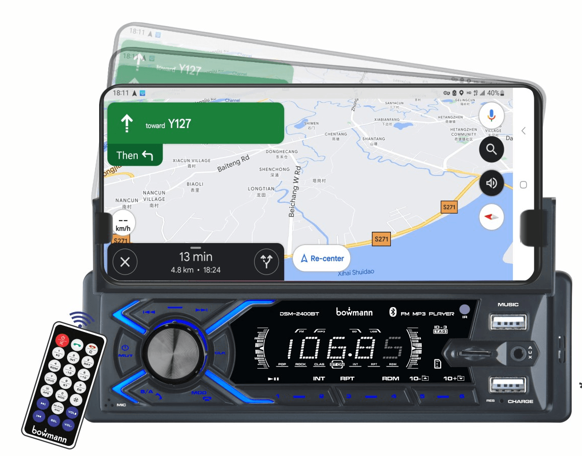 Radio Auto 1 Din Frente Desmontable Bluetooth/usb/aux/sd/rca – PC Tecno