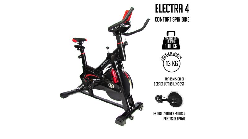 Bicicleta de spinning Electra 4 m x 100 kg negro