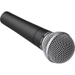 Micrófono alámbrico Shure SM58 dinámico, cardioide, compatible con cable XLR, sistema antigolpes, negro