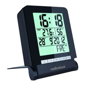 Reloj de viaje Radioshack con indicador de temperatura