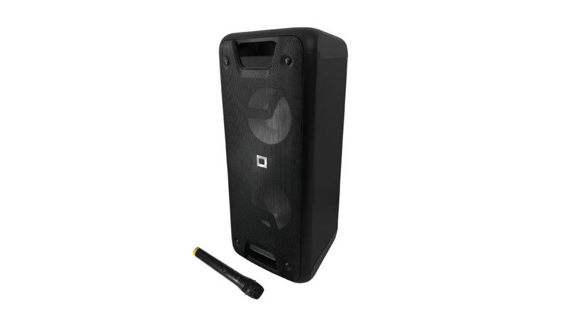 Parlante Bluetooth Karaoke Microfono Lector Memo Luces Led Color Negro