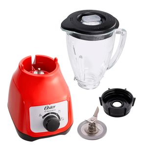 Licuadora Oster BLSTKAGRRD 550w, 2 velocidades, vaso de vidrio 1.5 litros, rojo + Mini vaso picatodo