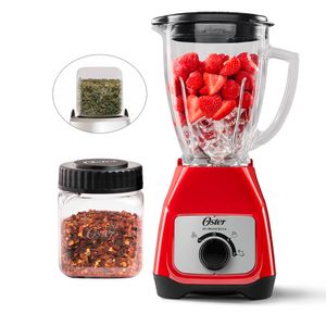 Licuadora Oster BLSTKAGRRD 550w, 2 velocidades, vaso de vidrio 1.5 litros, rojo + Mini vaso picatodo