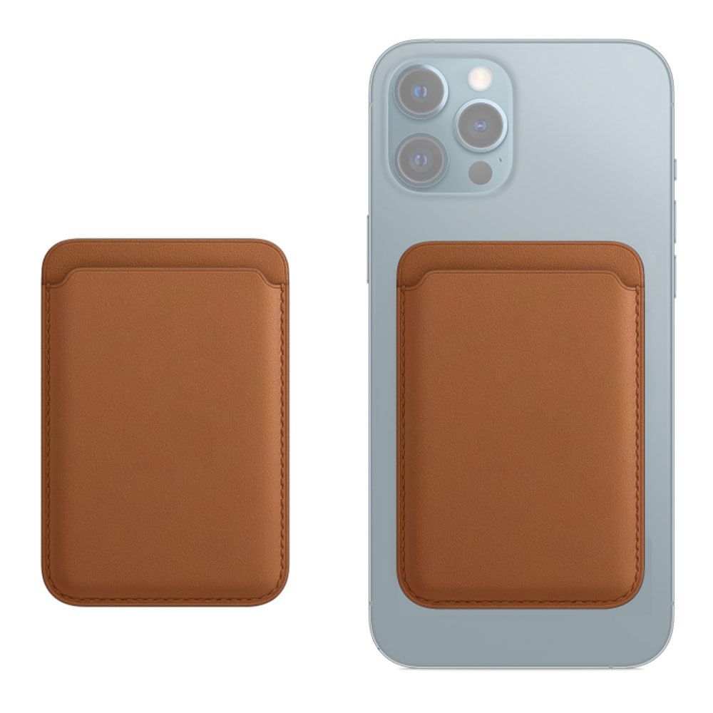 Tarjetero magnético Magasafe para iPhone, marrón - Coolbox