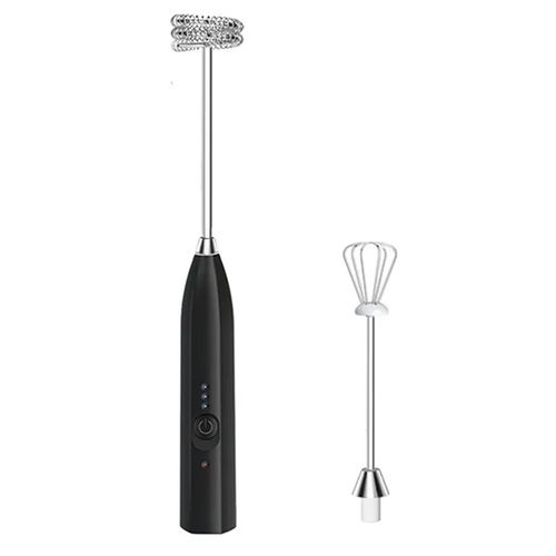 Vaporizador eléctrico USB de espuma para café y leche, batidor de huevos, negro