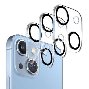 Protector de cámara para iPhone 14 / iPhone 14 plus, transparente con borde negro
