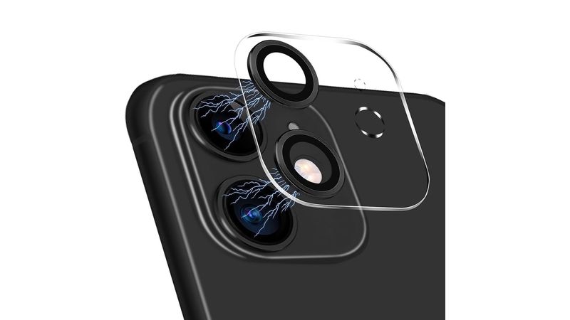 Protector de cámara para iPhone 11, transparente con borde negro - Coolbox