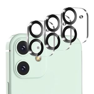 Protector de cámara para iPhone 12, transparente con borde negro
