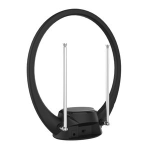 Antena digital para interiores Greentek diseño circular, fhd, vhf 174 - 230 mhz, uhf 470 - 862 mhz