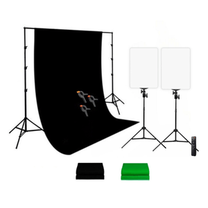 Kit Fondo 2 en 1 (Negro y Verde)  + Panel LED Mobet M777 dúo