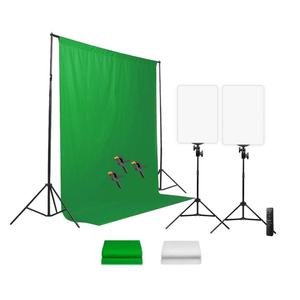 Kit Fondo 2 en 1 (Blanco y Verde) + Panel LED Mobet M777 dúo