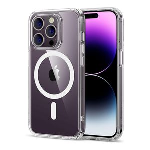 Case para iPhone 14 Pro con MagSafe para carga inalámbrica, para accesorios magnéticos, TPU rígido, transparente