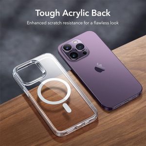 Case para iPhone 14 Pro con MagSafe para carga inalámbrica, para accesorios magnéticos, TPU rígido, transparente