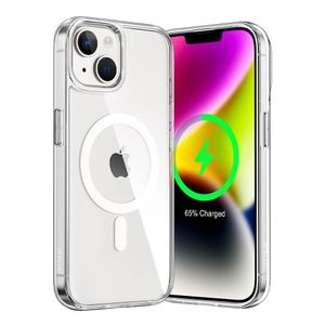 Case para iPhone 14 con MagSafe para carga inalámbrica, para accesorios magnéticos, TPU rígido, transparente