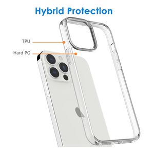Case para iPhone 13 Pro, amortiguador de choques, transparente