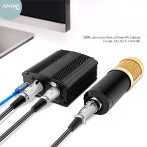 Phantom Power 48V para micrófono condensador de estudio
