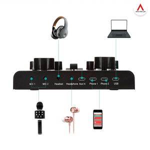 Tarjeta de sonido de estudio V8 Plus, bluetooth, efectos de voz, autotune, cancelación de ruido